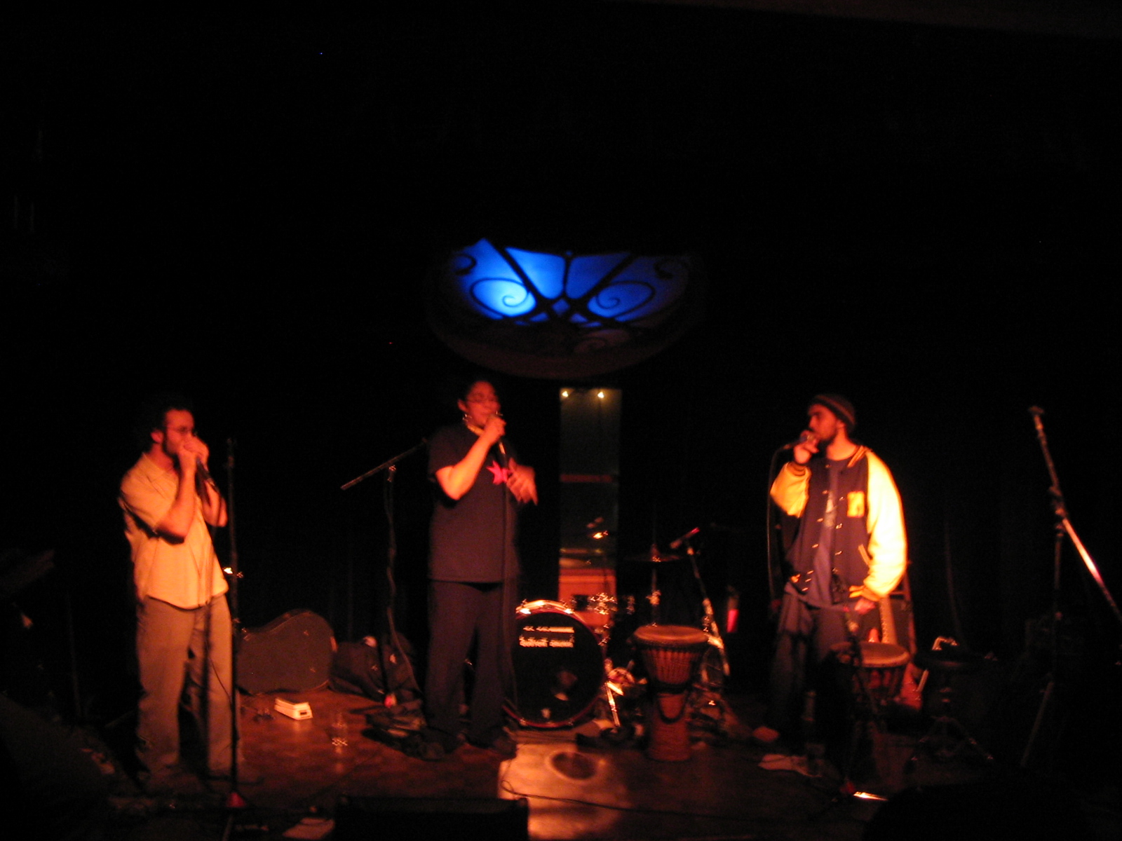 Jason Diceman, Belladonna & Gabe Teodros of Abyssinian Creole onstage @ the Backstage Lounge, Vancouver for GreenTara's vinyl release